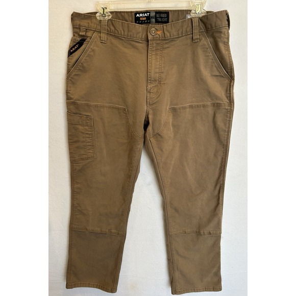 Ariat Other - Ariat Rebar M4 Relaxed Men's 34x30 Field Khaki Double Knees Carpenter Canvas
